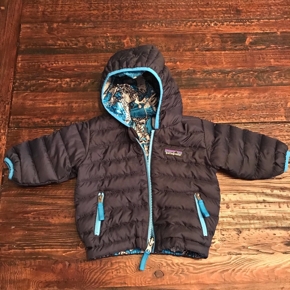 👶🏼Patagonia Baby Reversible Jacket w/Hood 3-6M